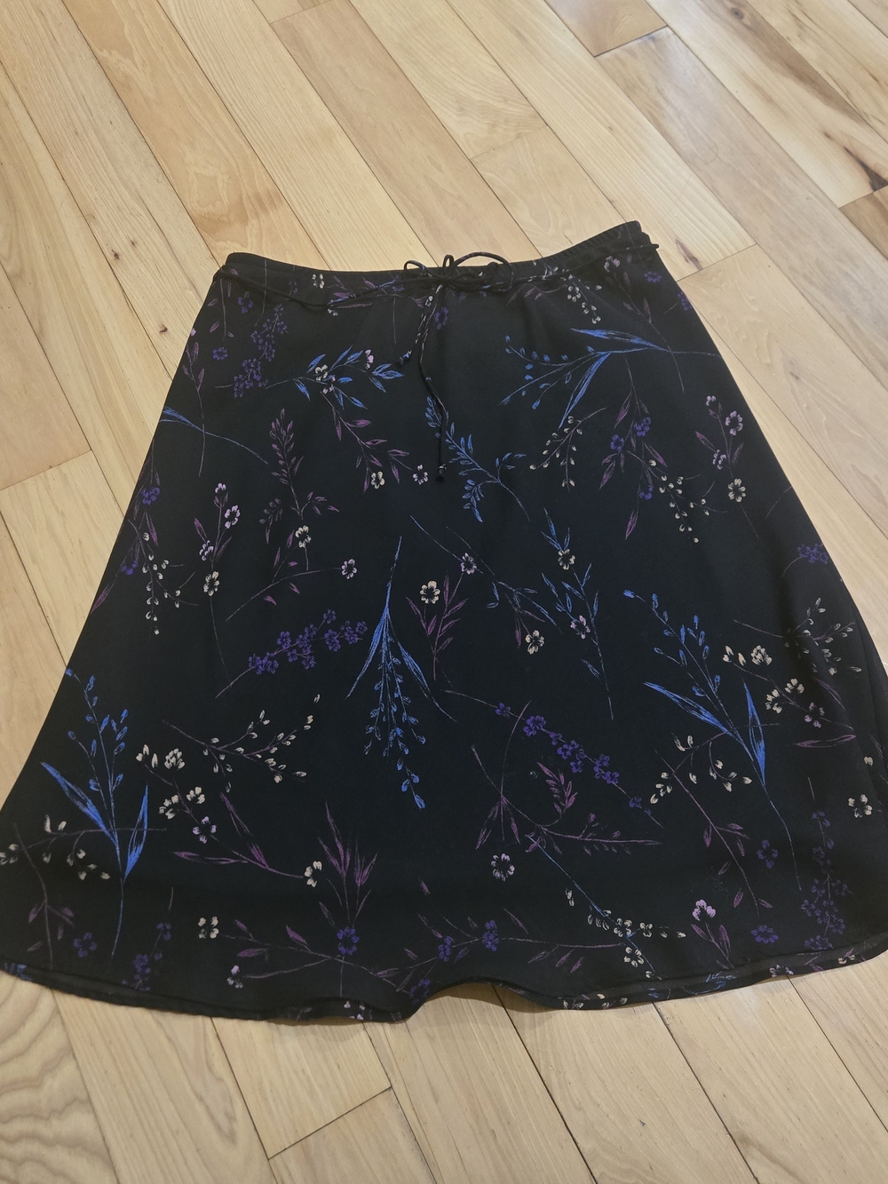 Vintage 90s Dark Floral Midi Skirt